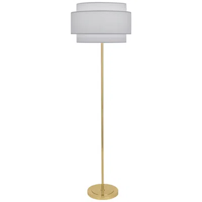 Robert Abbey Decker 62 3/4" Brass Floor Lamp With Pearl Gray Shade
