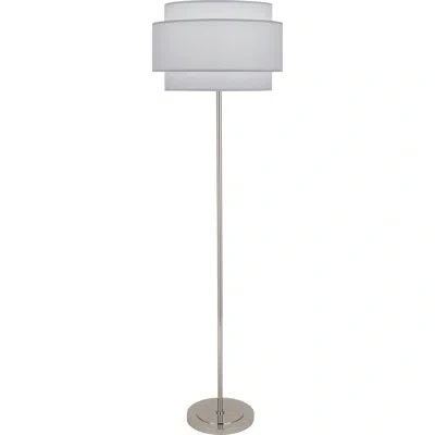 Robert Abbey Decker 62.75" Floor Lamp In Polished Nickel,smoke Gray