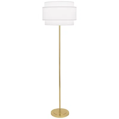 Robert Abbey Decker Brass Floor Lamp With Ascot White Shade