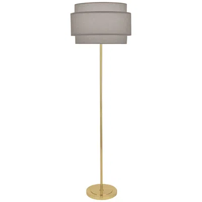 Robert Abbey Decker Brass Floor Lamp With Smoke Gray Shade