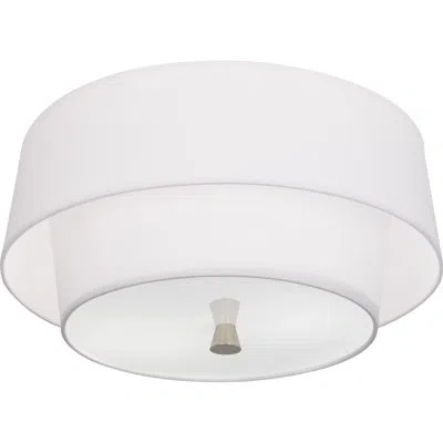 Robert Abbey Decker Flush Mount In Polished Nickel,ascot White