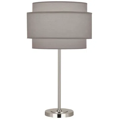 Robert Abbey Decker Polished Nickel Buffet Table Lamp W/ Smoke Gray Shade