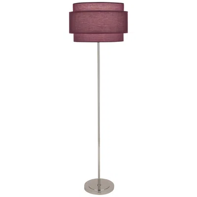 Robert Abbey Decker Polished Nickel Floor Lamp With Vintage Wine Shade In Burgundy