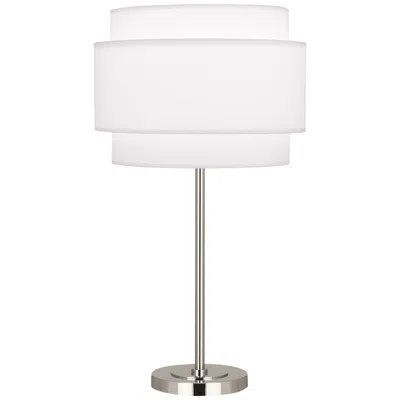 Robert Abbey Decker Polished Nickel Metal Buffet Table Lamp