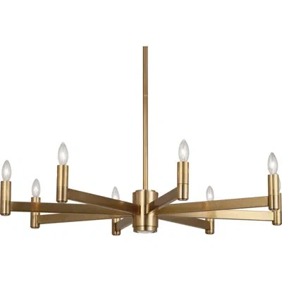 Robert Abbey Delany 8 - Light Candle Style Classic Chandelier In Antique Brass
