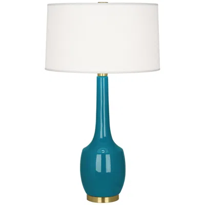 Robert Abbey Delilah 34 1/4" Ceramic Gloss Peacock Blue Table Lamp