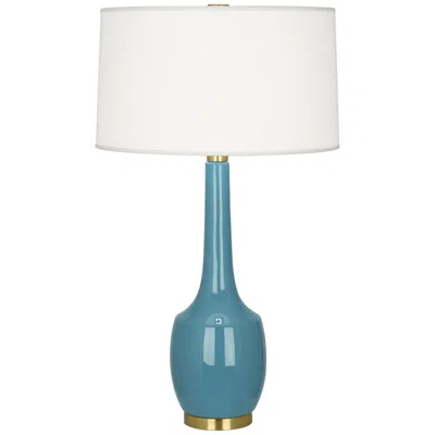 Robert Abbey Delilah 34 1/4" Ceramic Gloss Steel Blue Table Lamp