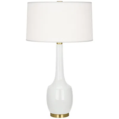 Robert Abbey Delilah Lily Glazed Ceramic Table Lamp In White