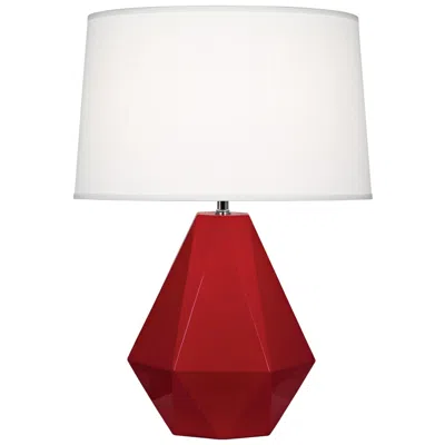 Robert Abbey Delta 22 1/2" Ruby Red Ceramic Accent Table Lamp In White
