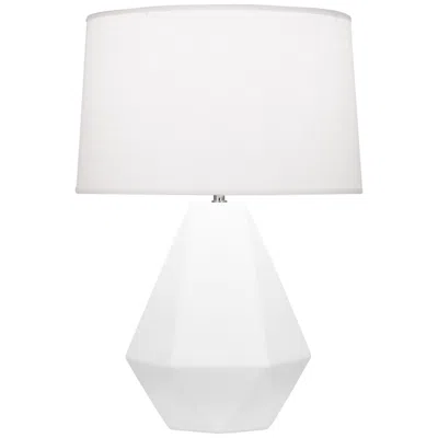 Robert Abbey , Delta, Matte Daisy Glazed Ceramic With Nickel, Table Lamp
