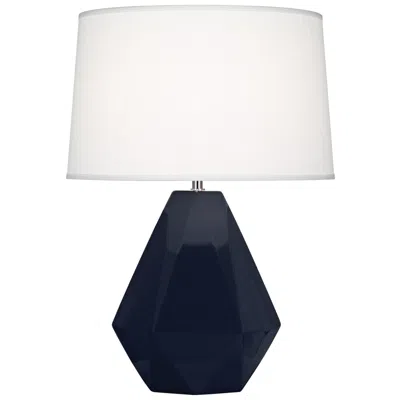 Robert Abbey Delta Midnight Blue Glazed Ceramic Accent Table Lamp