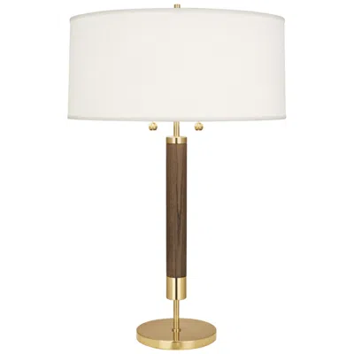 Robert Abbey Dexter 28 1/4" Modern Brass And Walnut Table Lamp