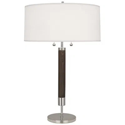 Robert Abbey Dexter Polished Nickel With Dark Walnut Column Table Lamp