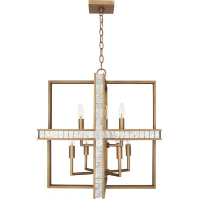 Robert Abbey Diana 1 - Light Square/rectangle Pendant In Warm Brass