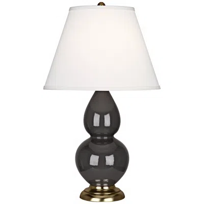 Robert Abbey Double Gourd 22 3/4" Ash And Brass  Ceramic Table Lamp