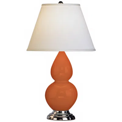 Robert Abbey Double Gourd 22 3/4" Silver And Pumpkin Ceramic Lamp