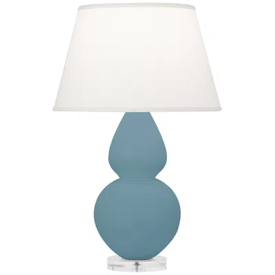 Robert Abbey Double Gourd 30" Modern Matte Steel Blue Table Lamp