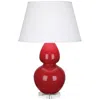 Robert Abbey Double Gourd 30" Ruby Red Ceramic Table Lamp