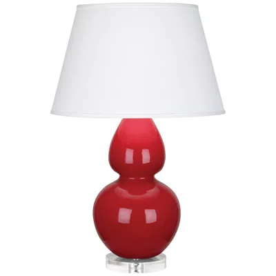 Robert Abbey Double Gourd 30" Ruby Red Ceramic Table Lamp