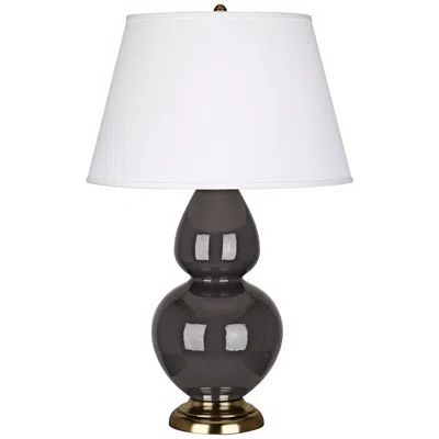 Robert Abbey Double Gourd 31" Ash And Brass Large Ceramic Table Lamp