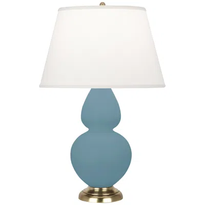 Robert Abbey Double Gourd 31" High Matte Steel Blue Ceramic Table Lamp