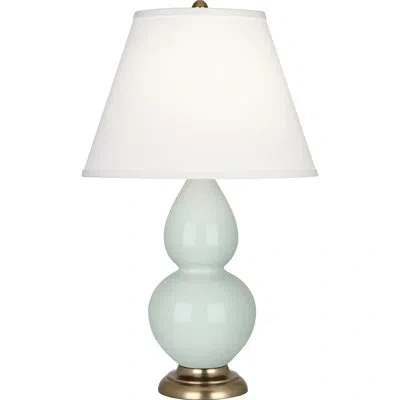 Robert Abbey Double Gourd 31" Table Lamp In Celadon,brass,ivory