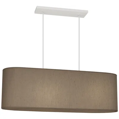 Robert Abbey Elena Pendant 36" Oval  Mushroom  Dupioni Fabric Shade