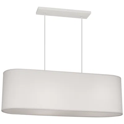 Robert Abbey Elena Pendant 36" Oval Pearl Dupoini Fabric Shade