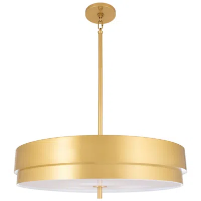 Robert Abbey Elliott 23" Wide Modern Brass And White Pendant