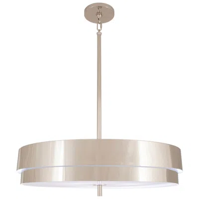 Robert Abbey Elliott 23" Wide Polished Nickel And White Pendant