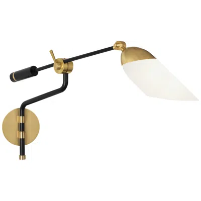 Robert Abbey Ferdinand 33.75" Wide Black Paint And Modern Brass Accent Wall Swinger