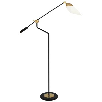 Robert Abbey Ferdinand 85 3/4" Black And Brass Adjustable Floor Lamp