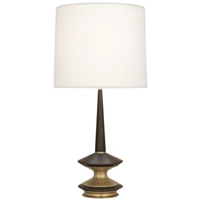 Robert Abbey Fletcher 34 1/2" Modern Dark Walnut Warm Brass Table Lamp