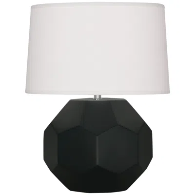 Robert Abbey , Franklin, Matte Obsidian Glazed Ceramic, Table Lamp