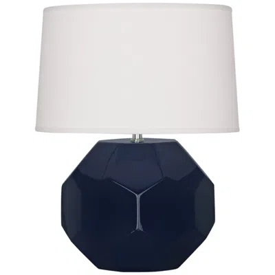 Robert Abbey Franklin Midnight Blue Glazed Ceramic Accent Table Lamp
