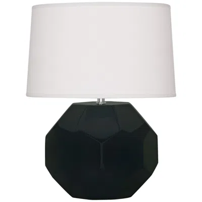 Robert Abbey , Franklin, Obsidian Glazed Ceramic, Table Lamp