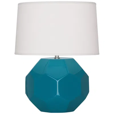 Robert Abbey Franklin Peacock Glazed Ceramic Accent Table Lamp