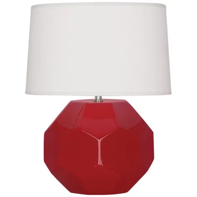 Robert Abbey Franklin Ruby Red Glazed Ceramic Accent Table Lamp