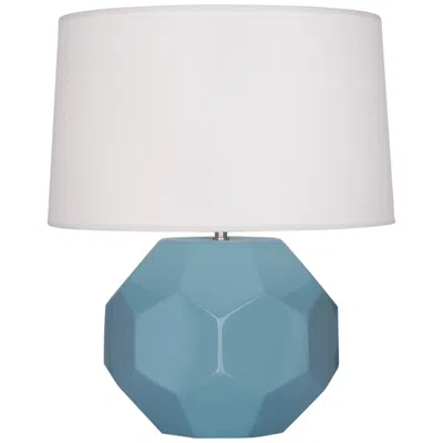 Robert Abbey Franklin Steel Blue Glazed Ceramic Accent Table Lamp
