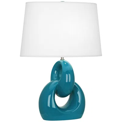 Robert Abbey Fusion 27" High Modern Peacock Blue Ceramic Table Lamp