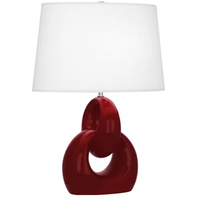 Robert Abbey Fusion 27" High Nickel And Sangria Red Ceramic Table Lamp