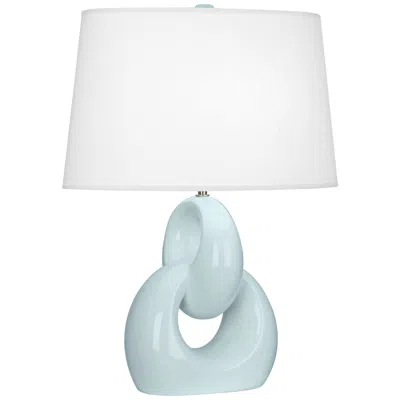 Robert Abbey Fusion 27" Modern Baby Blue Ceramic Table Lamp In White