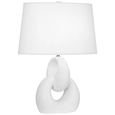 Robert Abbey , Fusion, Daisy Glazed Ceramic, Nickel Accents, Table Lamp