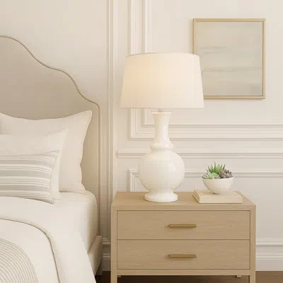 Robert Abbey Glass Harriet 27" Table Lamp In White