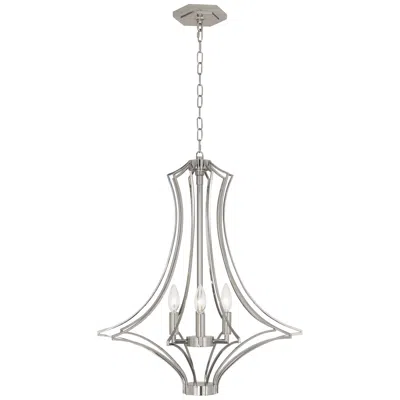 Robert Abbey Grace Chandelier 24" 4 Light Nickel Finish