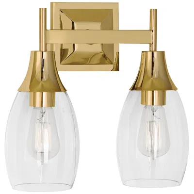 Robert Abbey Grace Wall Sconce 13" 2 Light Brass W/ Glass