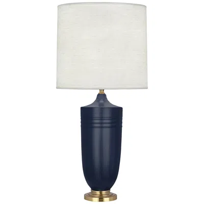 Robert Abbey Hadrian Matte Midnight Blue And Modern Brass Table Lamp