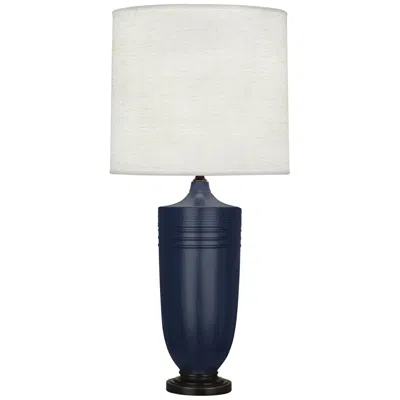 Robert Abbey Hadrian Matte Midnight Blue And Patina Bronze Table Lamp