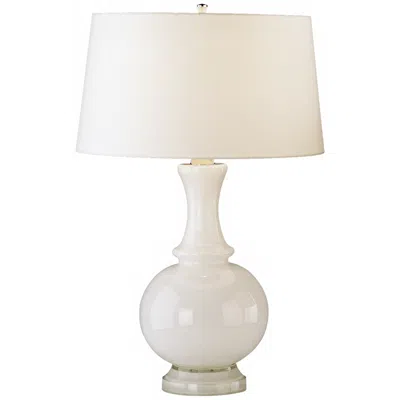 Robert Abbey Harriet 27" High Round Gourd White Glass Table Lamp