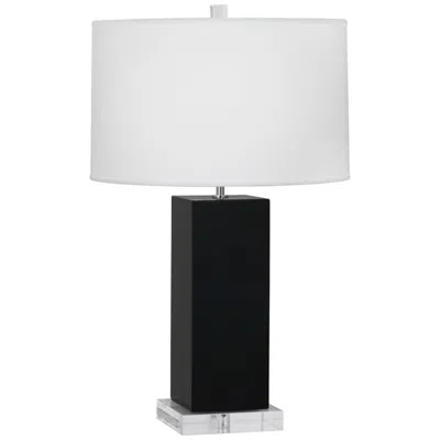 Robert Abbey , Harvey, Obsidian Glazed Ceramic, Table Lamp